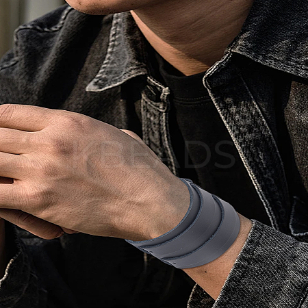 1Pc Trendy Retro Unisex Punk Rock Style Wide Leather Cord Wristband Bracelets BJEW-LP0002-58A-1