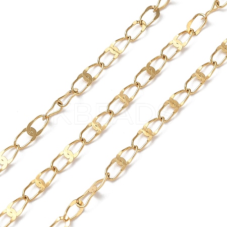 Ion Plating(IP) 304 Stainless Steel Dapped Oval Link Chains CHS-G027-01G-1
