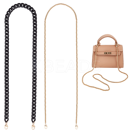 WADORN 2Pcs 2 Styles Purse Chains FIND-WR0009-60-1