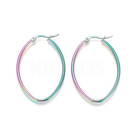 304 Stainless Steel Geometric Hoop Earrings STAS-D171-05C-M-1