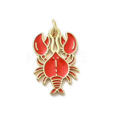 Brass Enamel Pendants KK-P338-03D-G-1