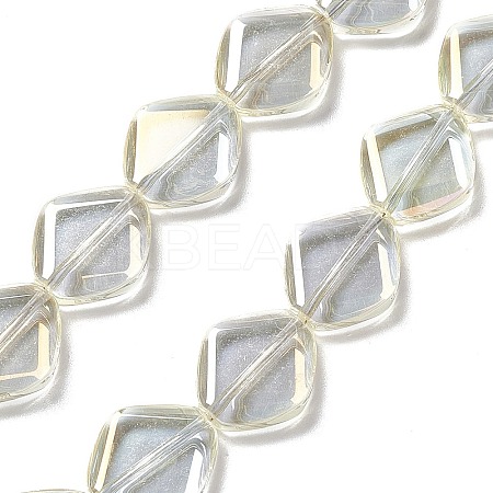 Electroplate Glass Beads Strands EGLA-L032-FR04-1