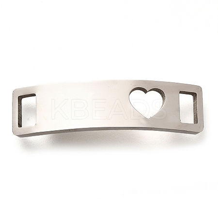 201 Stainless Steel Laser Cut Curved Connector Charms STAS-Z119-32P-01-1