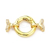 Brass Micro Pave Clear Cubic Zirconia Fold Over Clasps X-ZIRC-P085-02G-1