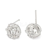 Brass Micro Pave Cubic Zirconia Stud Earring Findings KK-Z094-12P-2