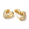 Brass Pave Cubic Zirconia Hoop Earrings for Women EJEW-M258-05G-2