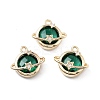 Rack Plating Brass Micro Pave Cubic Zirconia Pendants KK-M013-05G-2