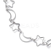 Non-Tarnish 304 Stainless Steel Star & Moon Link Chain Anklets for Men Women STAS-B039-15P-2