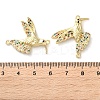 Rack Plating Brass Colorful Cubic Zirconia Bird Connector Charms KK-C084-14G-3