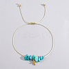 Bohemian Style Cross Synthetic Turquoisee Braided Beaded Bracelets for Women XK2373-8-1
