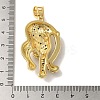 Rack Plating Brass Micro Pave Black Cubic Zirconia Pendants KK-P267-03A-G-3