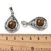 Natural Tiger Eye Pendants G-Q158-05P-15-3