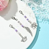 Flower/Crown/Wing Alloy & Glass Pendant Decorations HJEW-YW00005-2