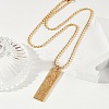 304 Stainless Steel Clear Cubic Zirconia Rectangle Constellation Pendant Necklaces for Women Men NJEW-S435-01G-K-3