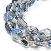 Full Rainbow Plated Electroplate Transparent Glass Beads Strands EGLA-G037-04A-FR01-3