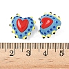 Baking Paint Glass Bumpy Beads Heart LAMP-V001-09E-4