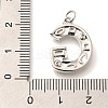 Brass Micro Pave Clear Cubic Zirconia Pendants KK-G521-01P-G-3