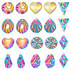 20Pcs 10 Style Textured 201 Stainless Steel Pendants STAS-UN0047-26MC-1