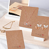 40Pcs Rectangle Paper Jewelry Display Cards for Necklace Earrings CDIS-LP0001-13-3