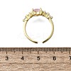 Brass Micro Pave Cubic Zirconia Open Cuff Rings for Women RJEW-F179-03G-3