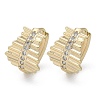 Brass Clear Cubic Zirconia Hoop Earrings EJEW-Q014-17G-2