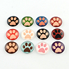 Half Round/Dome Dog Paw Print Photo Glass Flatback Cabochons for DIY Projects GGLA-Q037-12mm-08-1