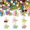 10Pcs Glass Pendants PALLOY-YW00093-01-3