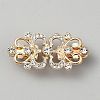 Flower Alloy & Glass Cardigan Clips AJEW-WH0314-876G-1