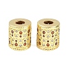 Brass Micro Pave Cubic Zirconia European Beads KK-D109-09B-G-1
