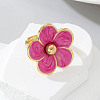 Flower Alloy Enamel Finger Rings for Women FS-WG5F22E-01-2