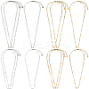 12Pcs 4 Styles 304 Stainless Steel Paperclip Chain Necklaces NJEW-SC0001-56-1