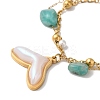 Summer Beach Nuggets Natural Amazonite & Imitation Pearl Multi-Strand Bracelets BJEW-P326-06A-G-3