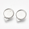 Non-Tarnish 304 Stainless Steel Clip-on Earring Findings LS-STAS-S079-81D-2