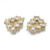 Brass Inlaid Clear Cubic Zirconia Pendants ZIRC-S069-025G-3