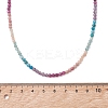 3.5MM Faceted Round Natural Rhodonite & Amethyst & Apatite & Sunstone & Ruby Beaded Necklaces NJEW-JN05973-4