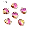 3Pcs K9 Glass Pendants GLAA-YW0004-39E-1