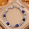 304 Stainless Steel and Acrylic Nuggets Beaded Bracelets for Men WG97E6A-01-2