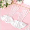 Polyester Bride's Lace Gloves AJEW-WH20120-23F-3