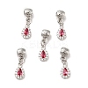 Rack Plating Brass Micro Pave Cerise Cubic Zirconia Pendants ZIRC-H125-15-5