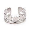 Non-Tarnish 304 Stainless Steel Oval Wrap Open Cuff Ring for Women RJEW-C025-11P-3