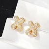 Brass Micro Pave Cubic Zirconia Stud Earrings EJEW-Z091-04G-X-4