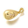 Rack Plating Brass Micro Pave Cubic Zirconia Pendants KK-L226-102G-Z-2