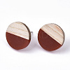Resin & Wood Stud Earrings EJEW-N017-003A-C03-2