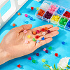250Pcs 10 Colors Transparent Acrylic Bead Caps OACR-TA0003-21-6
