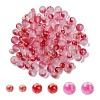 150Pcs 3 Styles Frosted Spray Painted Glass Beads Strands GLAA-YW0004-34C-1