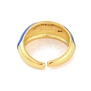 Number 3 Brass Micro Pave Clear Cubic Zirconia Open Cuff Rings RJEW-U009-02F-G-3
