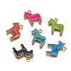Alloy Enamel Animal Horse Pendants X-ENAM-M004-G-1
