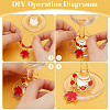 Autumn Theme Glass Wine Glass Charms AJEW-BC00013-4