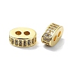 Rack Plating Brass Micro Pave Clear Cubic Zirconia Beads KK-U014-02G-1