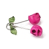 6Pcs 6 Colors Dyed Synthetic Turquoise Skull Cherry Pendants PALLOY-JF04110-5